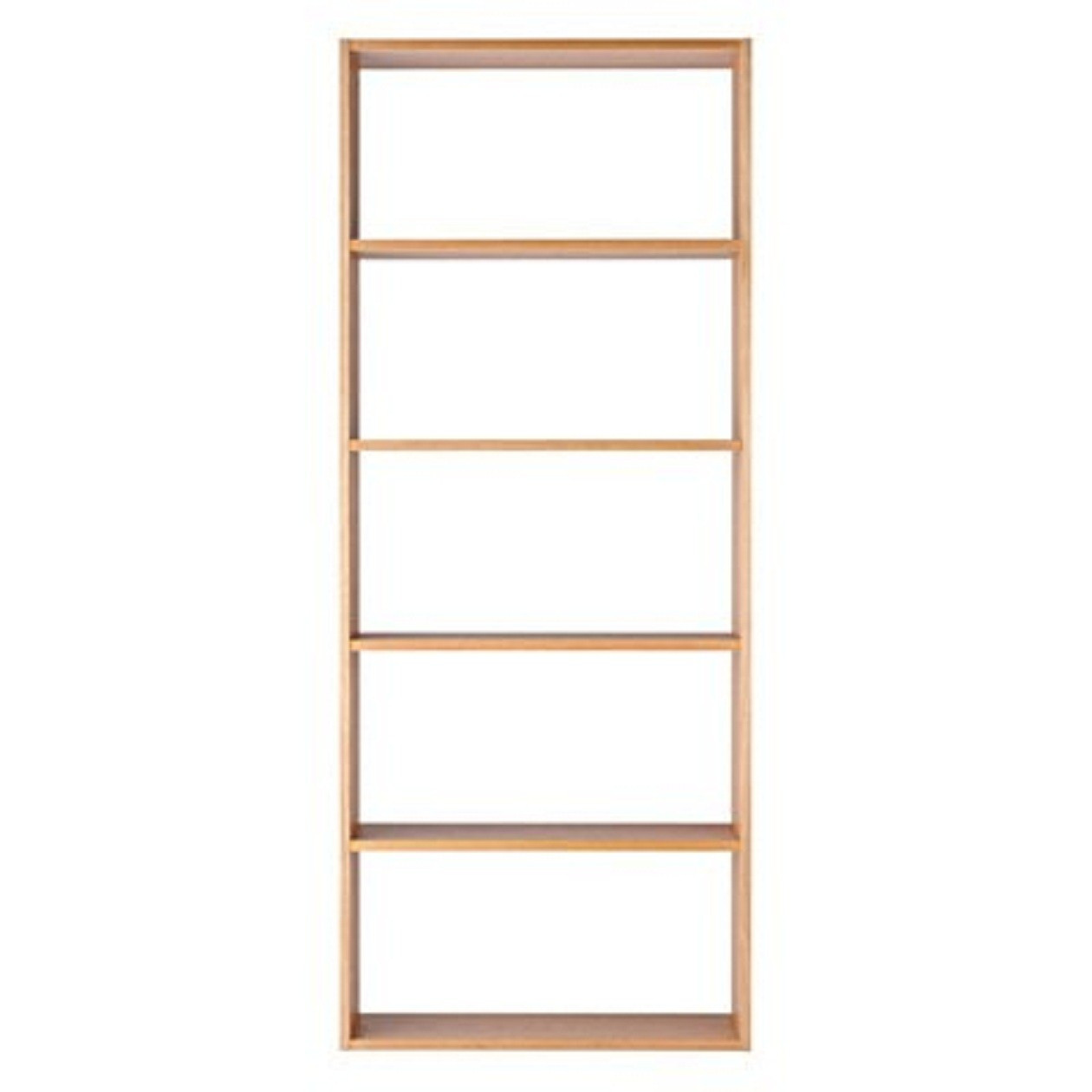 Szeroki regał dębowy z 5 półkami 81,5 x 28,5 x 200cm