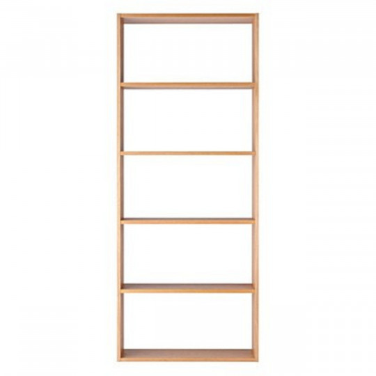 Szeroki regał dębowy z 5 półkami 81,5 x 28,5 x 200cm