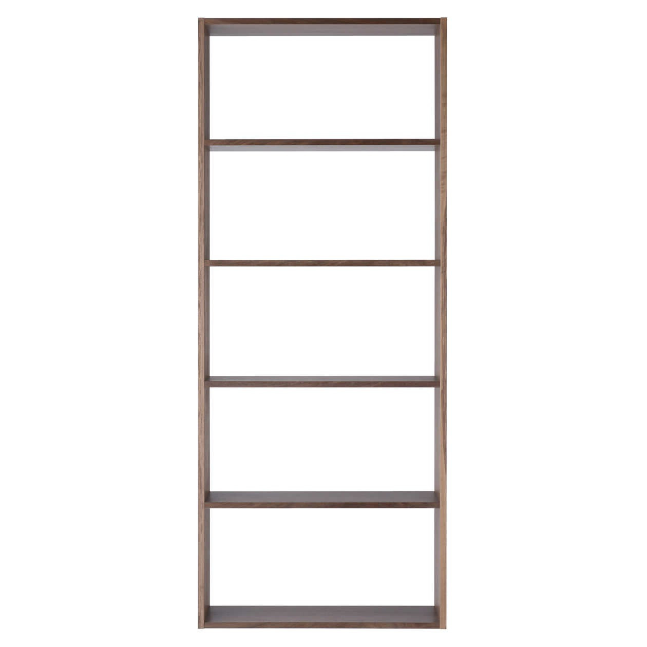 Szeroki regał orzech z 5 półkami 81,5 x 28,5 x 200cm