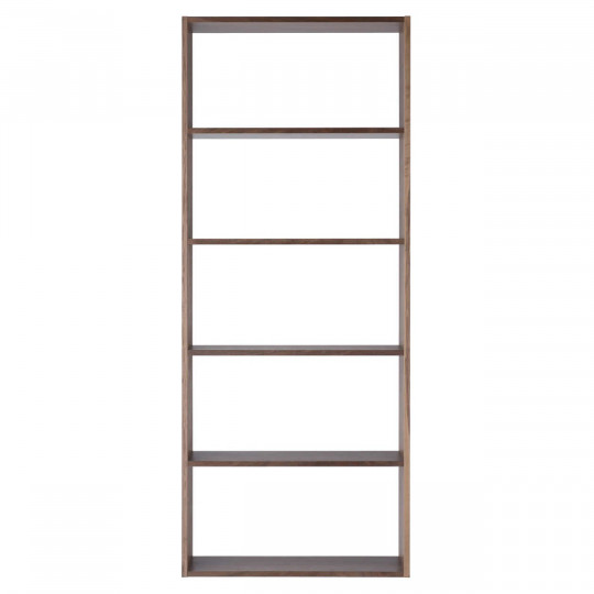 Szeroki regał orzech z 5 półkami 81,5 x 28,5 x 200cm
