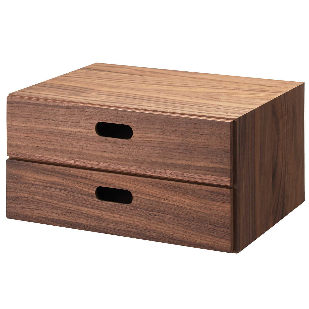 Regał orzech - szuflady 1/2 zestaw 2 niskie 37x28x18,5cm