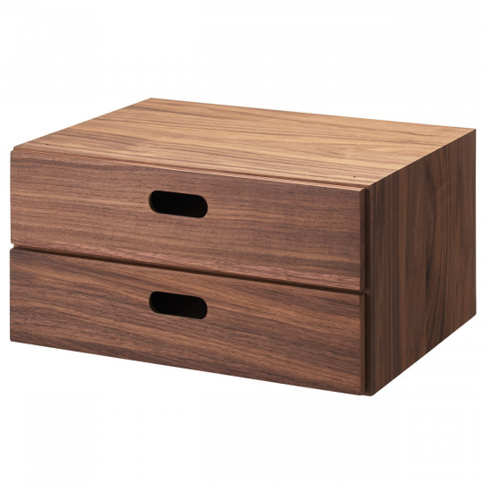 Regał orzech - szuflady 1/2 zestaw 2 niskie 37x28x18,5cm