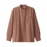 Koszula bawełniana w stylu oxford ze stójką w kratę w kolorze camel
