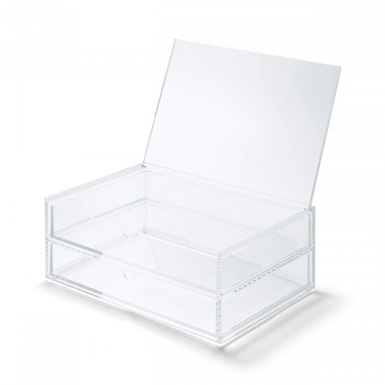 Szuflada akryl duża podwójna otwierana 25,5x17x9,5cm