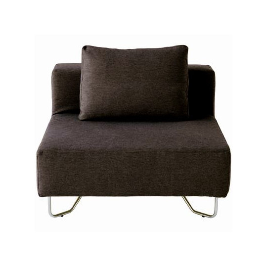 Czarno/brązowa sofa modułowa - element z oparciem 98 x 98 x 68cm