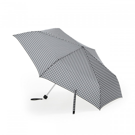 Parasol składany w czarno-białą kratkę