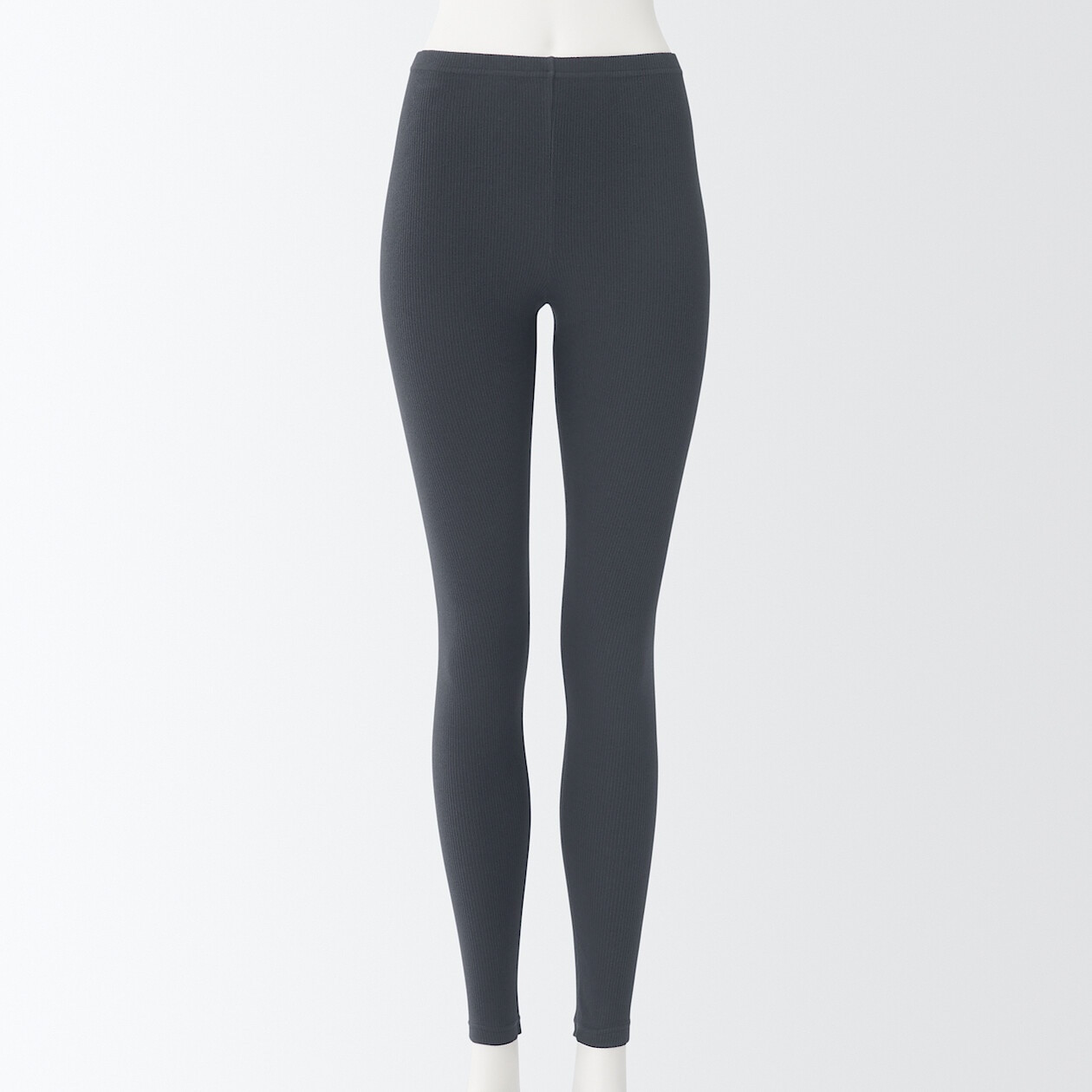 Legginsy prążkowane ciemnoszare