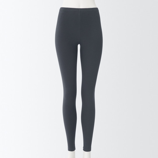 Legginsy prążkowane ciemnoszare
