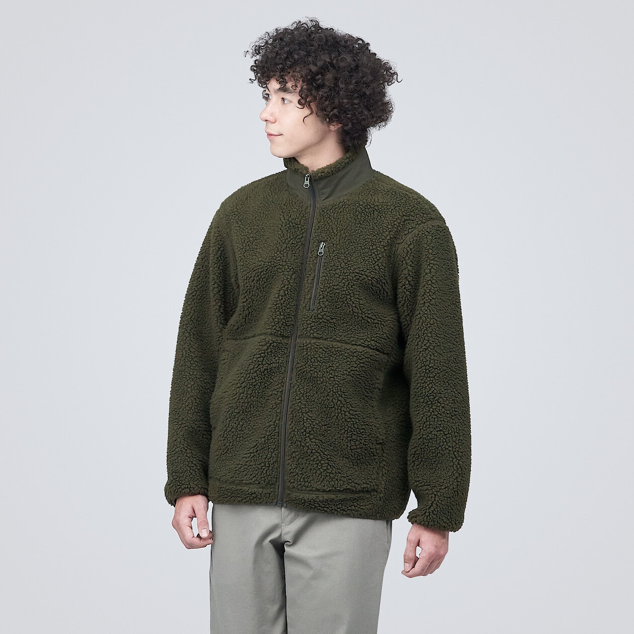 Bluza z polaru rozpinana khaki