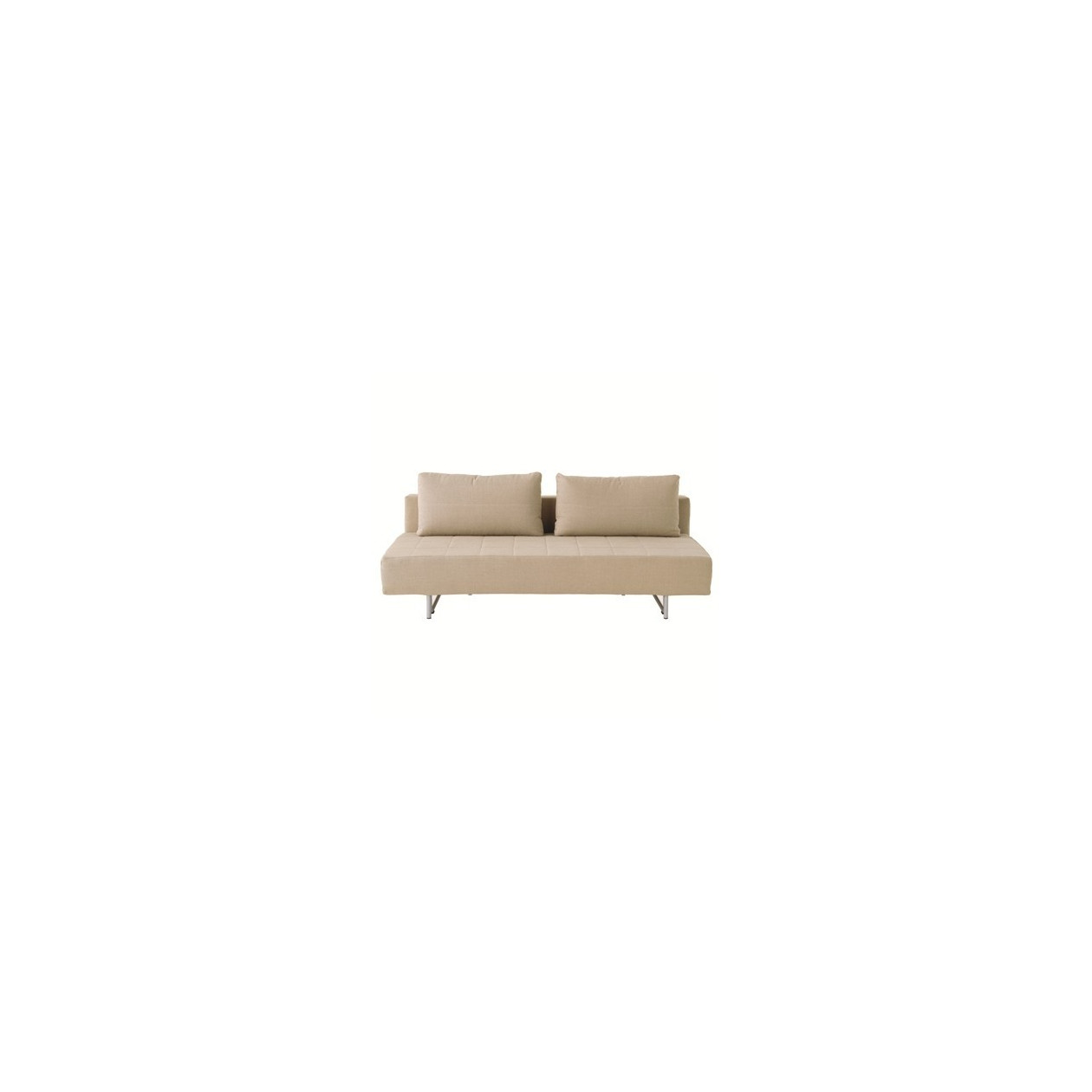 Beżowa, rozkładana sofa w lnianym pokrowcu 194 x 100 x 63cm