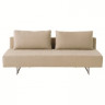 Beżowa, rozkładana sofa w lnianym pokrowcu 194 x 100 x 63cm